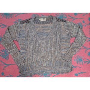 Cotelac womens small boxy sweater earthtone brown silk cotton viscose heathered